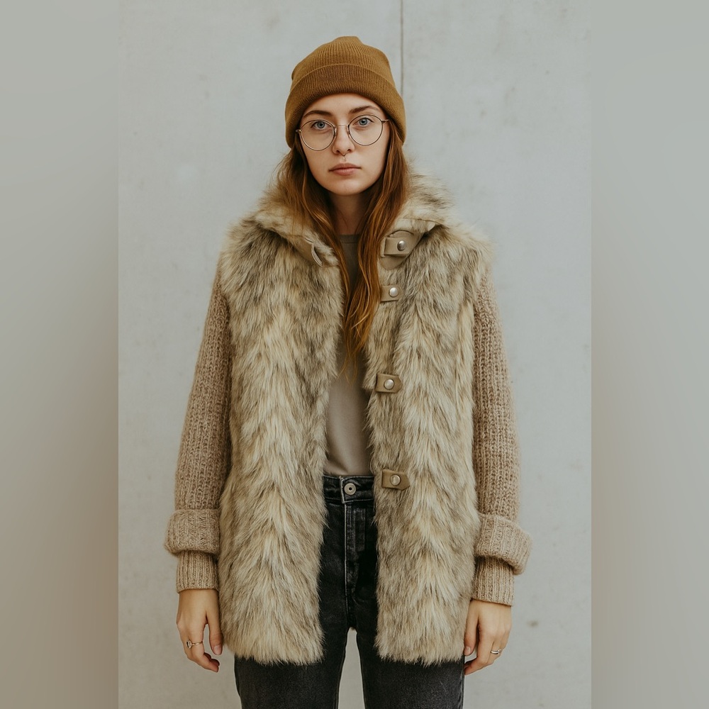 Lifestyle 80’s || Faux Fur/Leather Vintage Coat